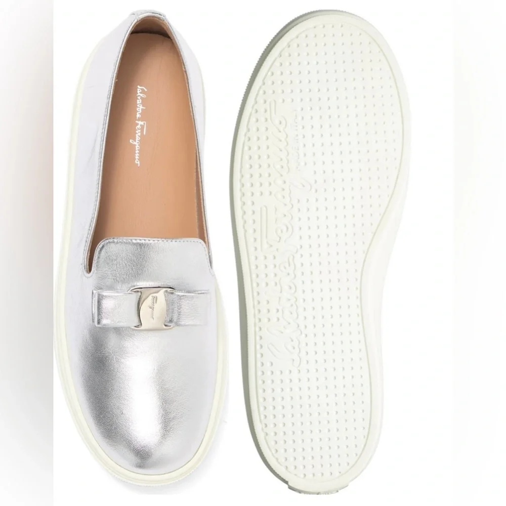 Salvatore Ferragamo Novello Leather Big Kids Sneakers